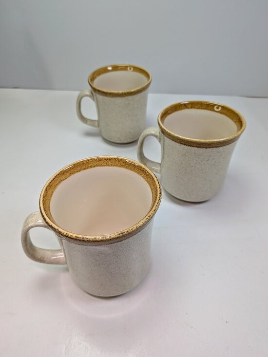Mikasa Other - Mikasa Stone Manor Coffee Mugs Set of 3 Vintage F5800 Brown Earth Stoneware
